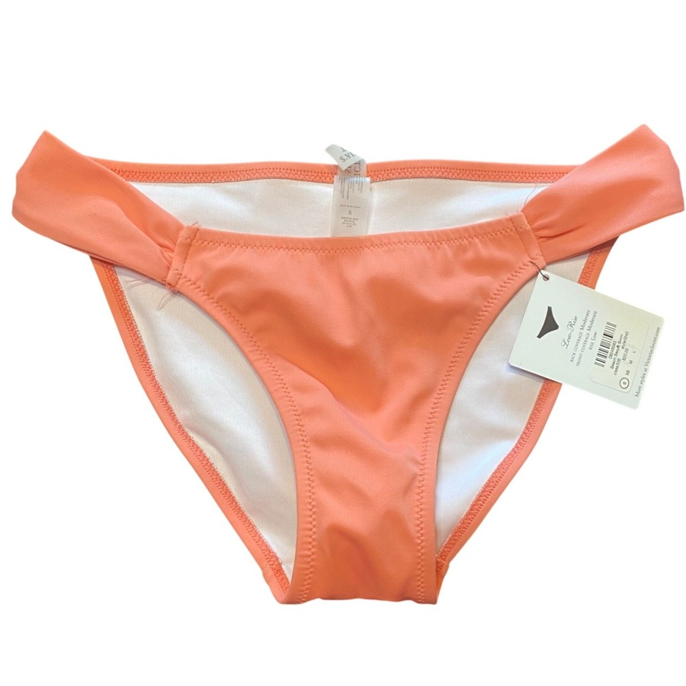 Victorias Secret Beach Sexy Bikini Bottom Coral Peach Low Rise Small 0240 NEW